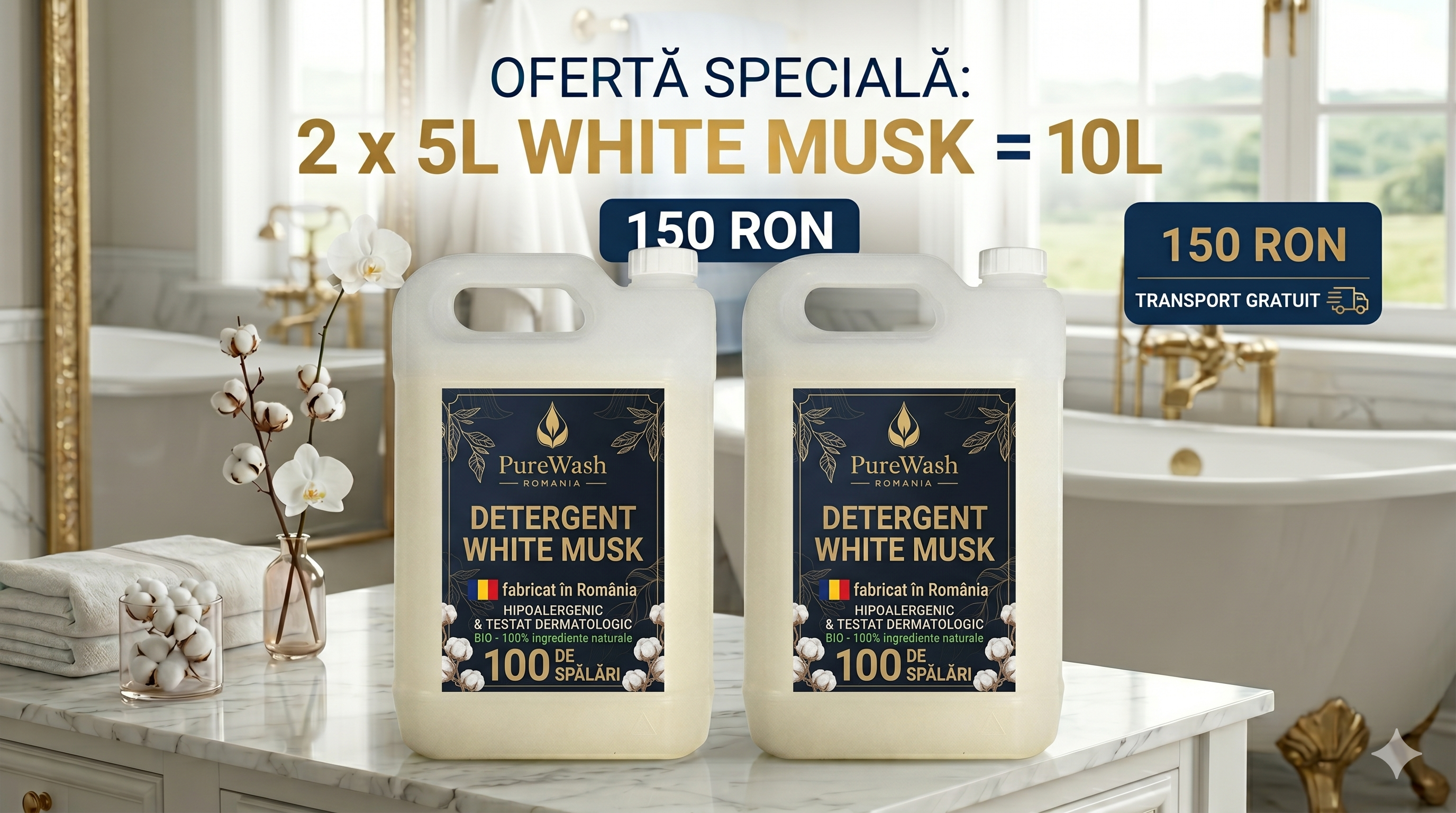 PureWash White Musk – 2 x 5L